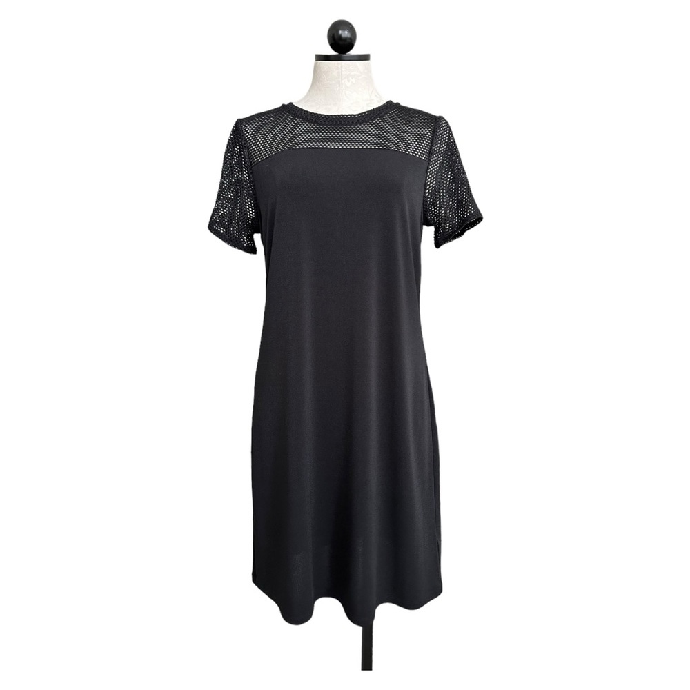 MICHAEL Michael Kors Mesh Top Shift Dress Stretch Short Sleeve Size Medium